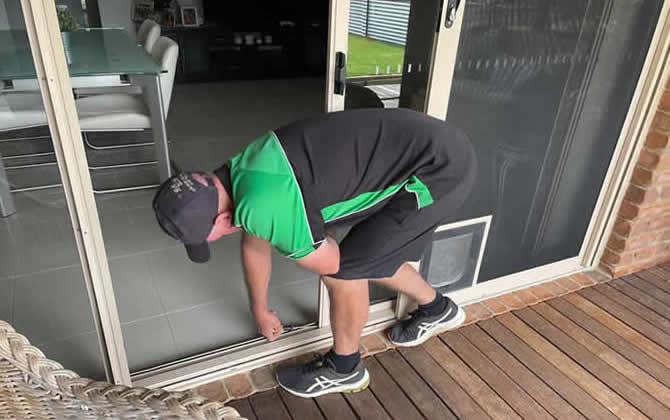 Sliding door track repair